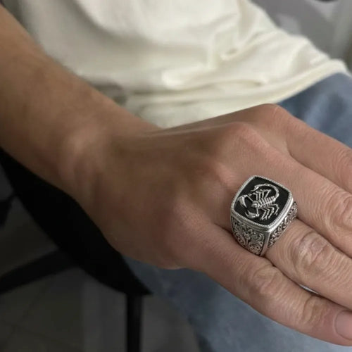 Anel Masculino Prata 925 Scorpio