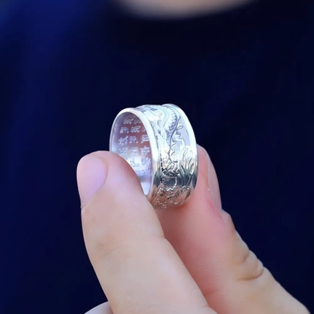 Anel Masculino Prata 925 Tailandês Modelo Dragon