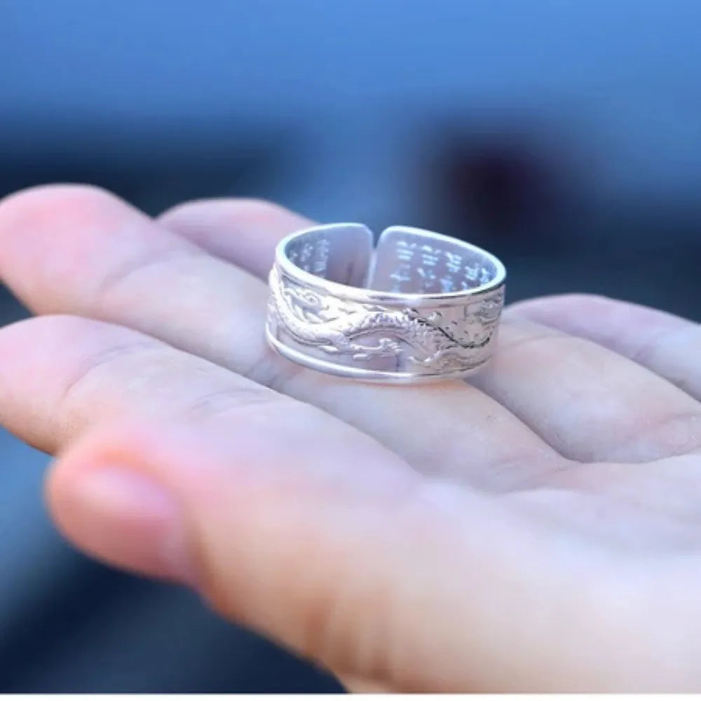 Anel Masculino Prata 925 Tailandês Modelo Dragon