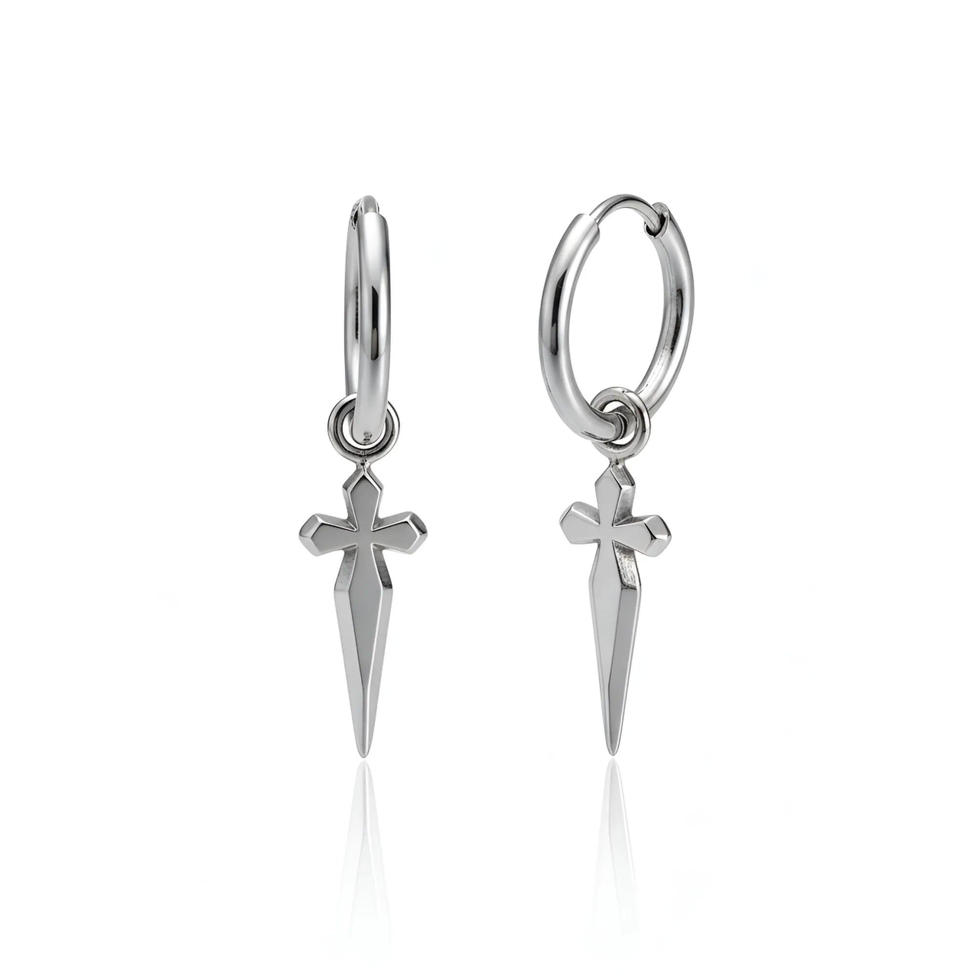 Argola Brinco Masculino Cruz de Espada Modelo Warrior