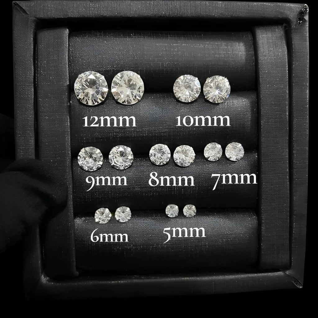 Brinco Masculino Diamante Prata 925 Pedra Zircônia