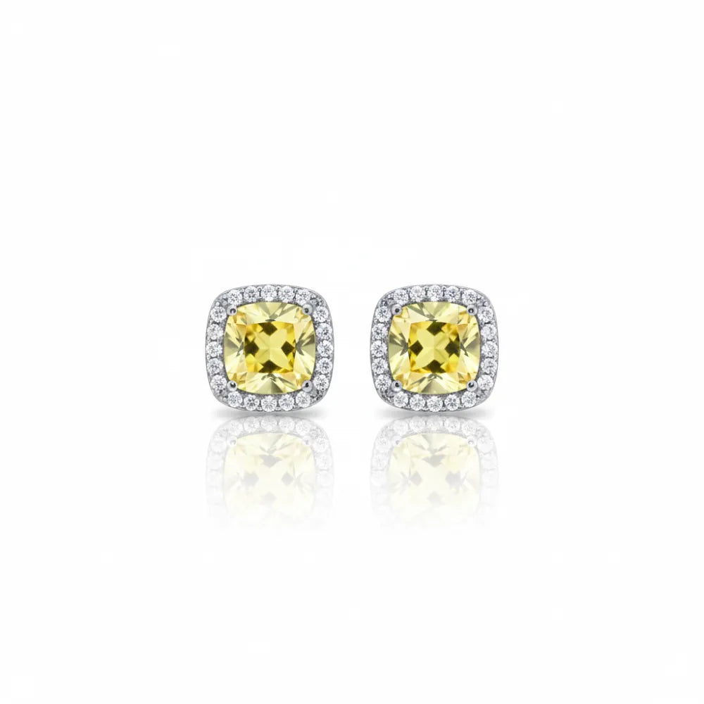 Brinco Masculino de Prata 925 Modelo Diamont Yellow