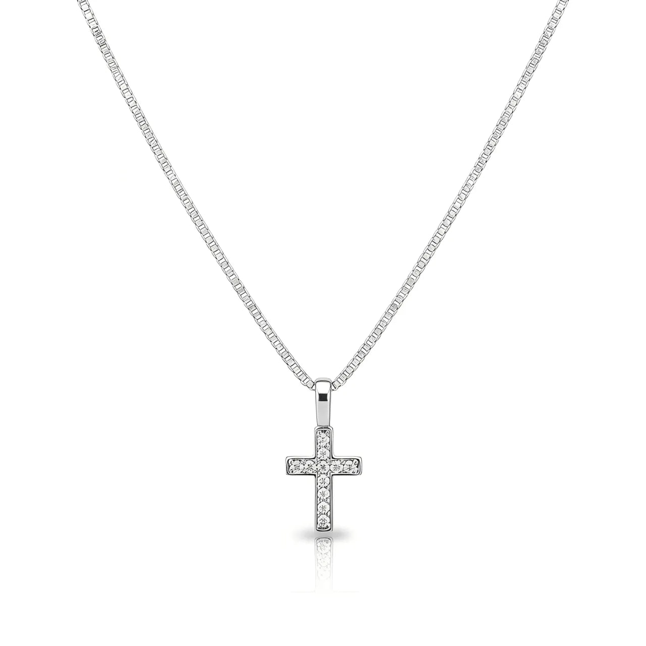 Colar Masculino Crucifixo Cravejado em Zircônica 50cm