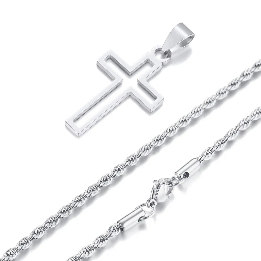 Colar Masculino Crucifixo Baiano 3mm 50cm