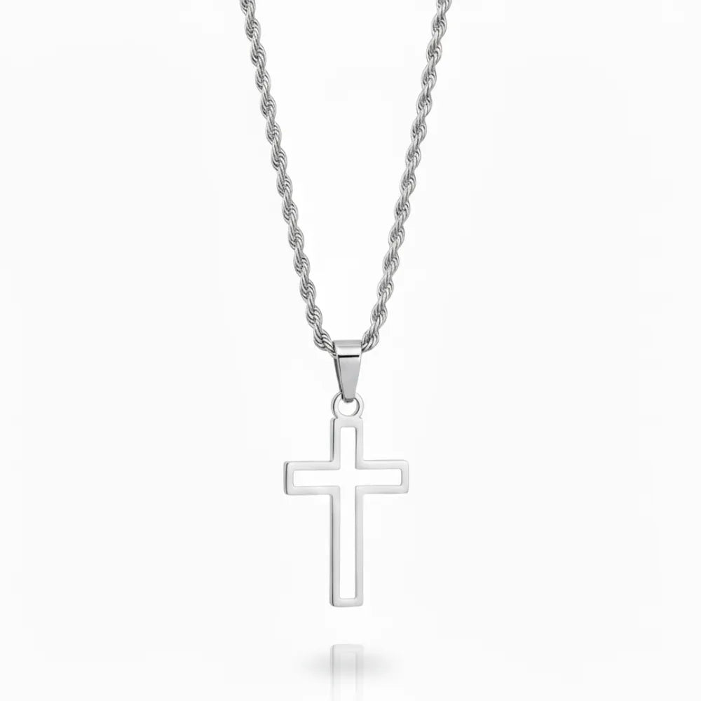 Colar Masculino Crucifixo Baiano 3mm 50cm