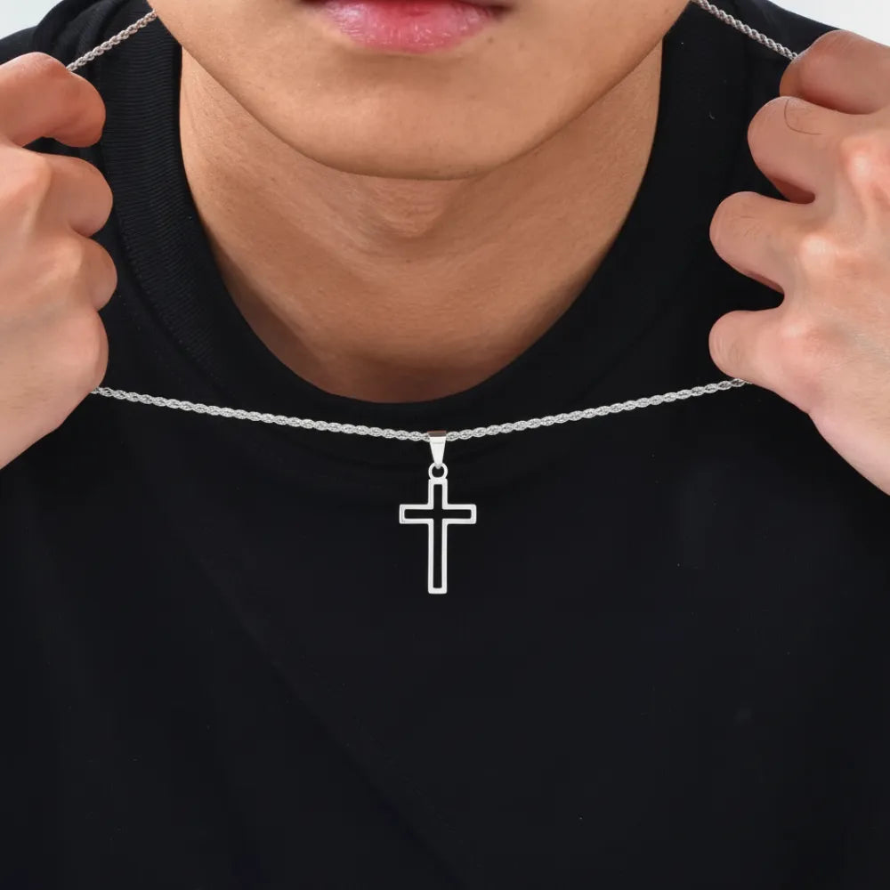 Colar Masculino Crucifixo Baiano 3mm 50cm