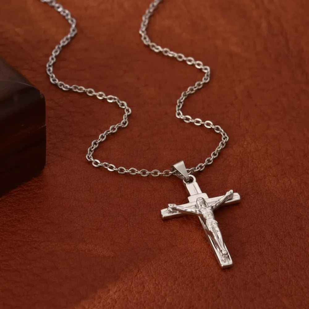 Colar Masculino Crucifixo Cristo 3mm 30cm