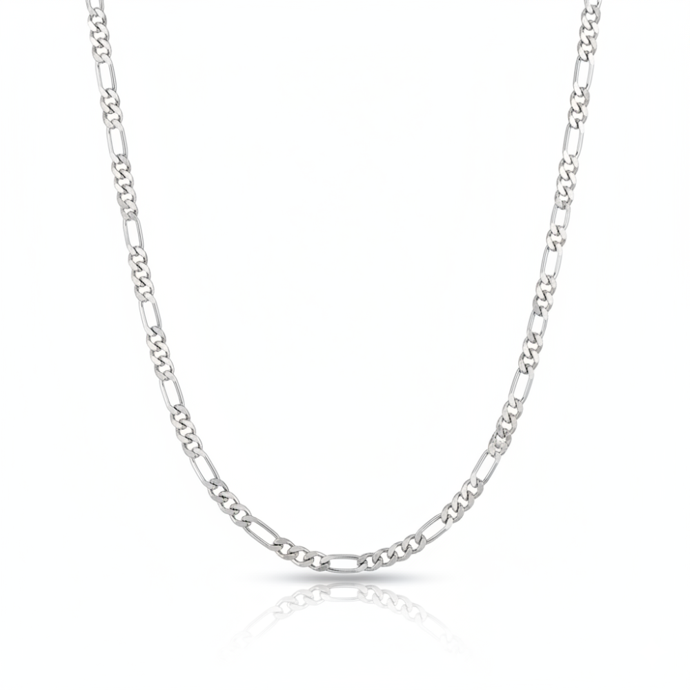 Corrente Masculina de Prata 925 3 por 1 Fígaro
