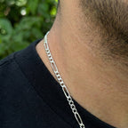 Corrente Masculina de Prata 925 3 por 1 Fígaro