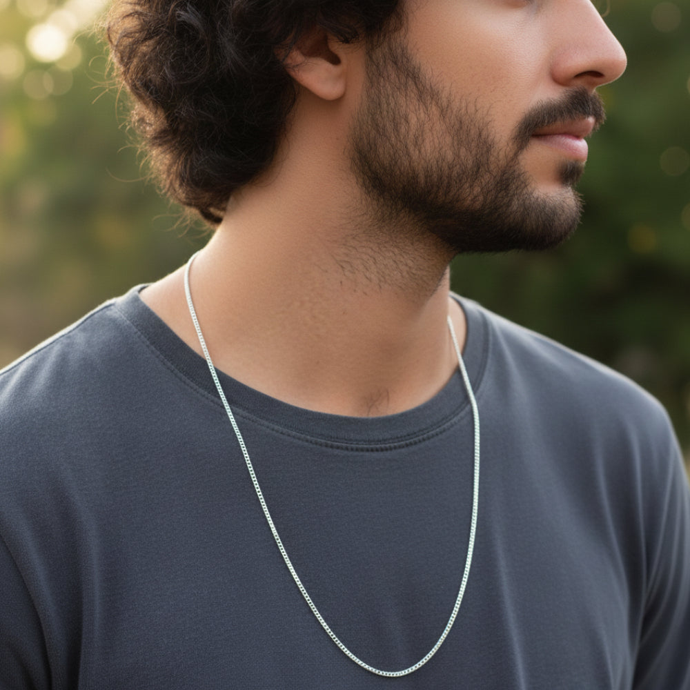Corrente Masculina de Prata 925 Grumet 2mm 60cm