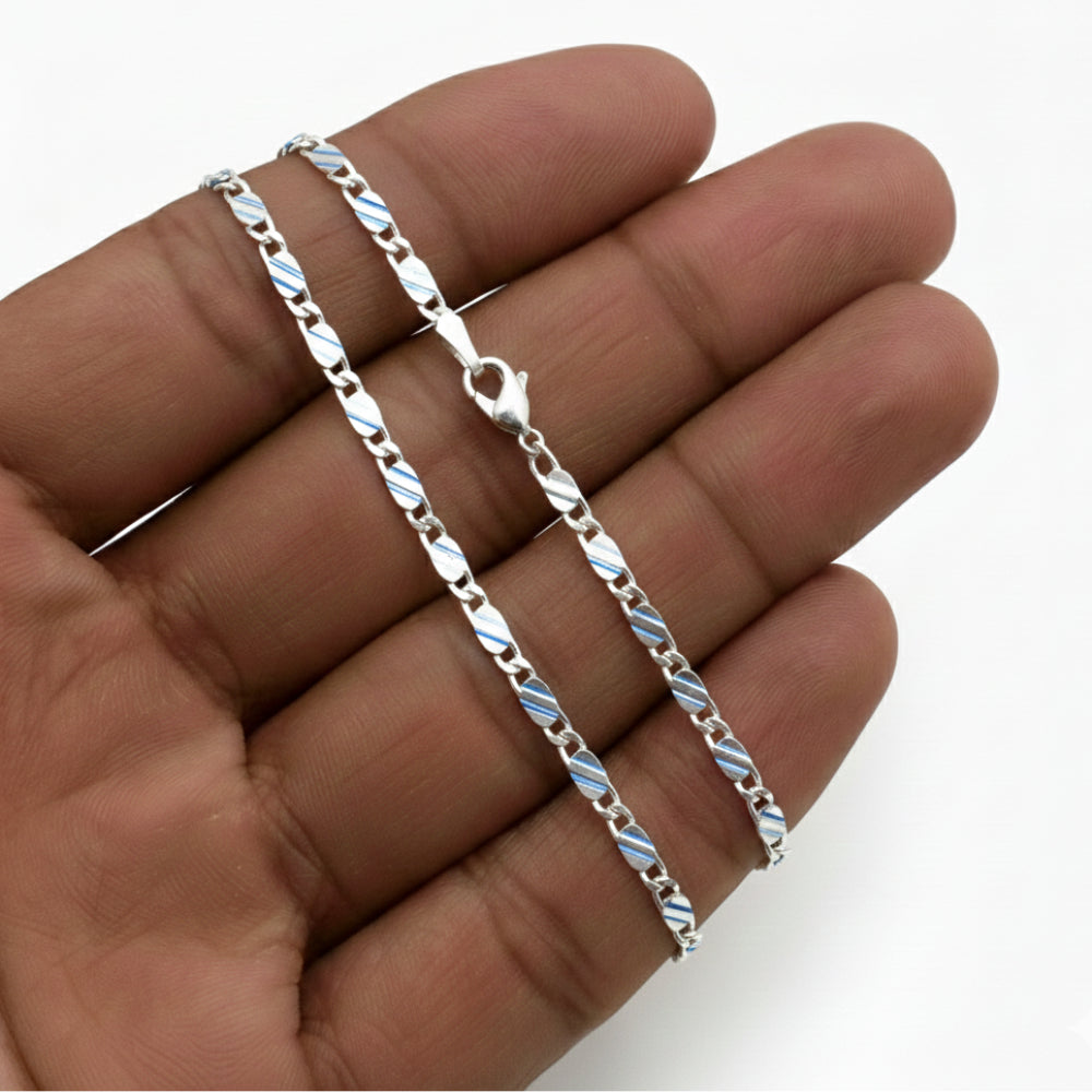 Corrente Masculina de Prata 925 Piastrine 2mm