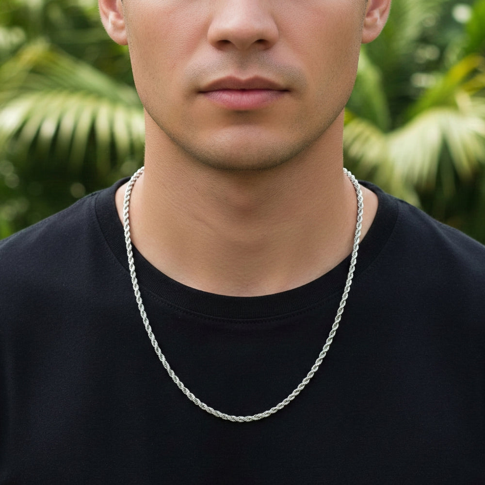 Corrente Masculina de Prata 925 Modelo Baiano