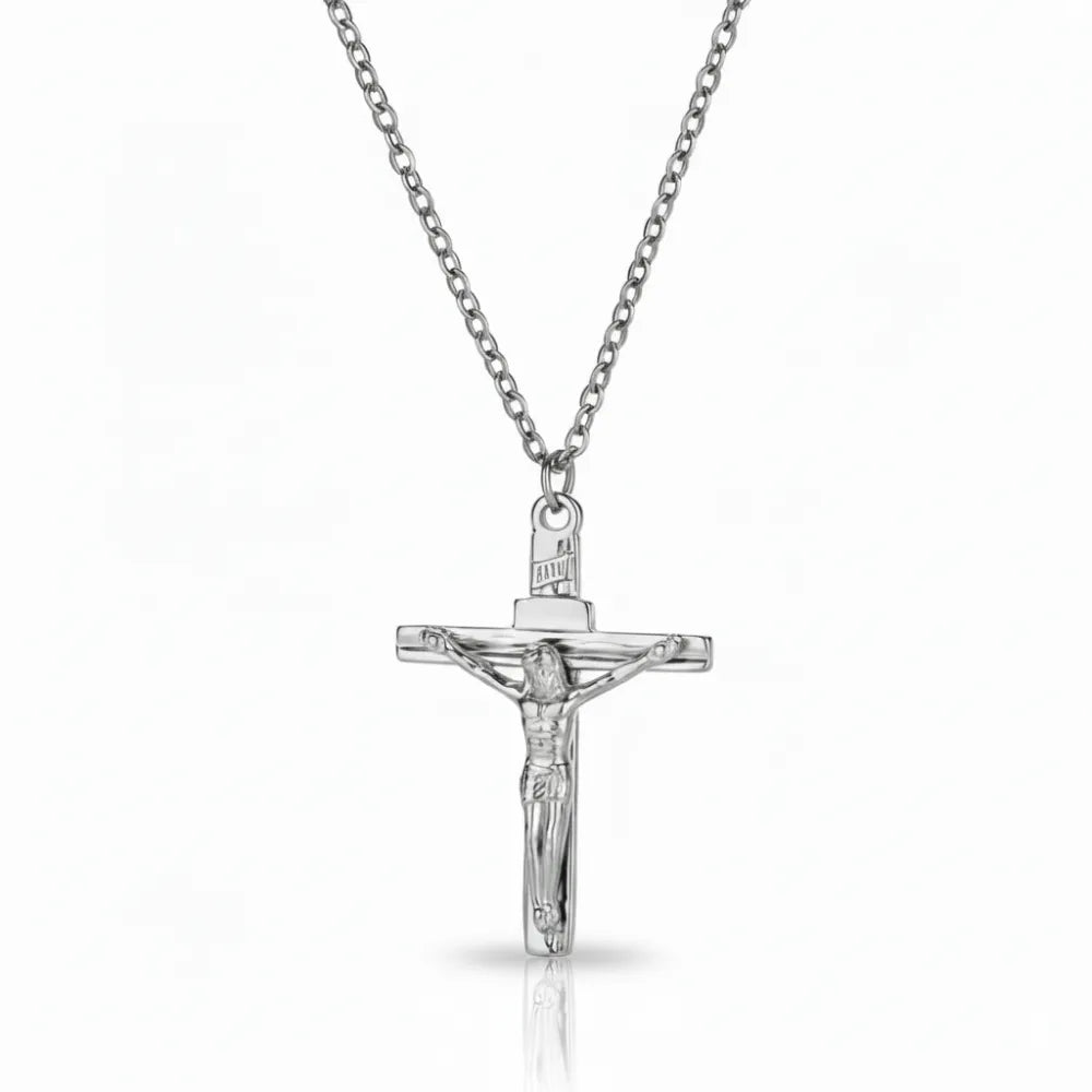 Colar Masculino Crucifixo Cristo 3mm 30cm