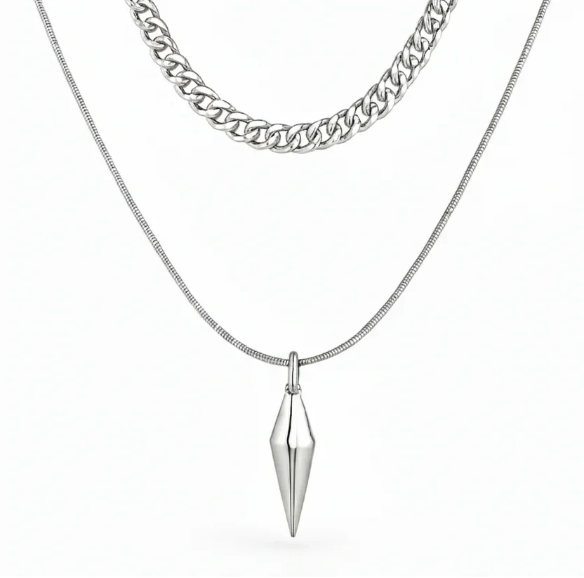 Corrente Blaze 2PCS masculina em prata 925