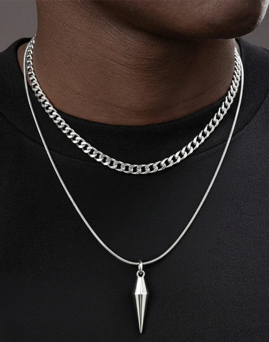 Corrente Blaze 2PCS masculina em prata 925