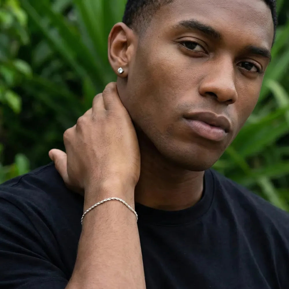 Pulseira Masculina de Prata 925 Baiano 1,6mm 18cm