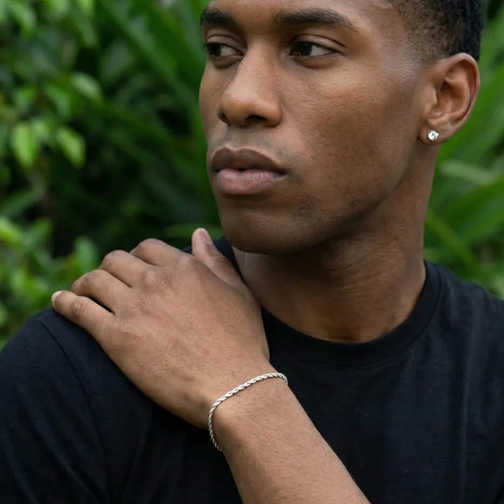 Pulseira Masculina de Prata 925 Baiano 1,6mm 18cm