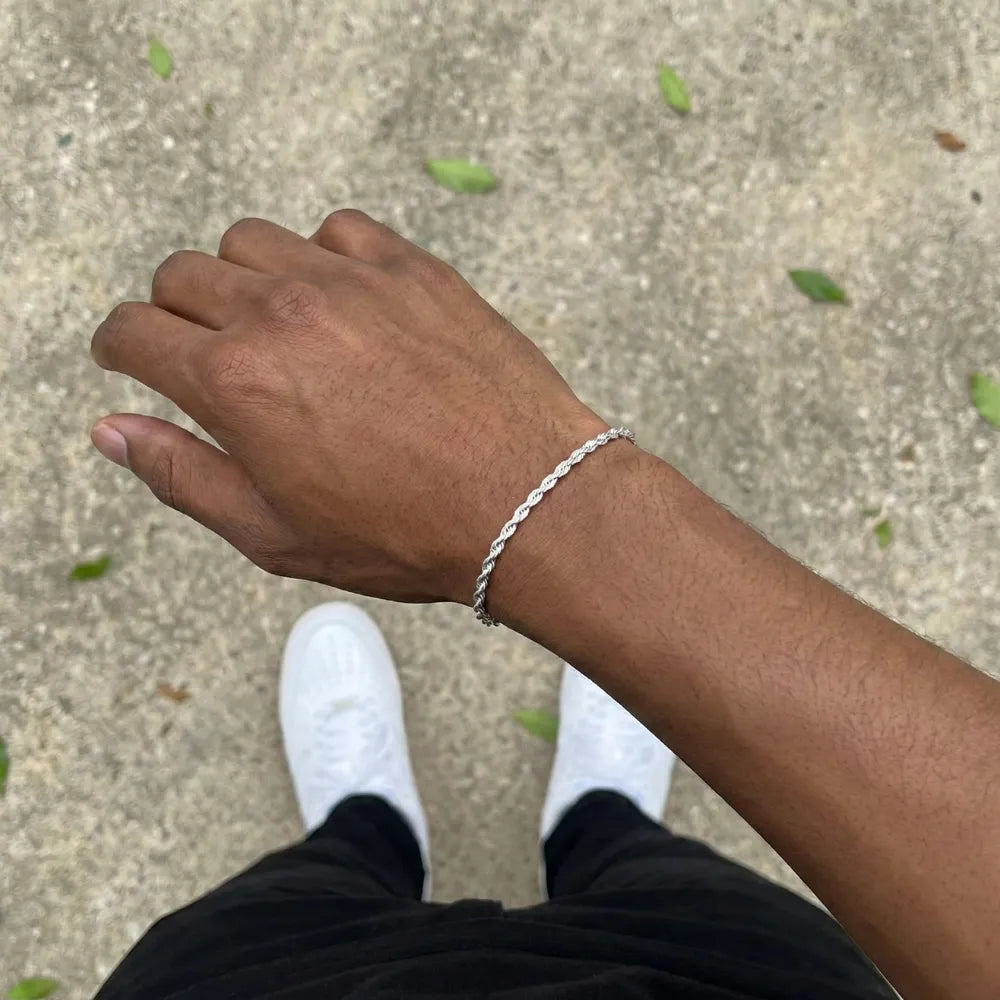 Pulseira Masculina de Prata 925 Baiano 1,6mm 18cm