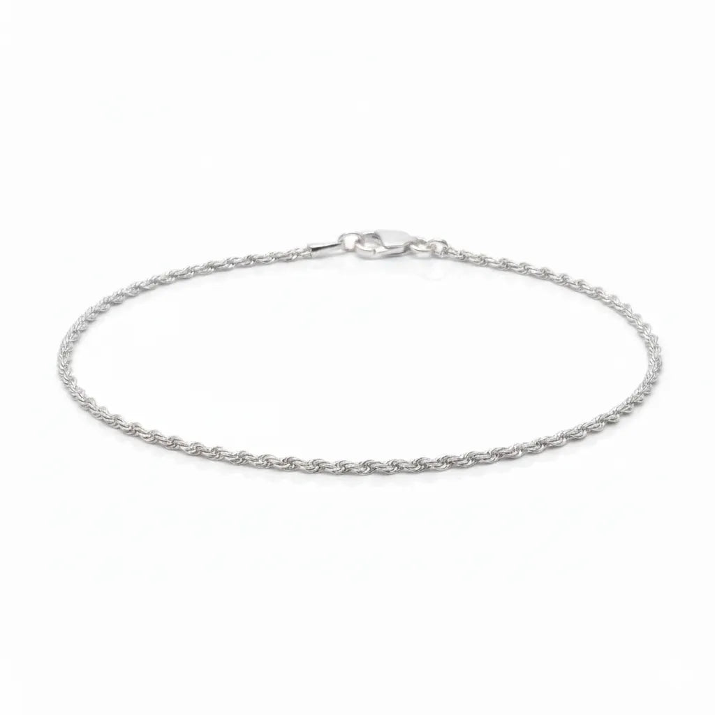 Pulseira Masculina de Prata 925 Baiano 1,6mm 18cm
