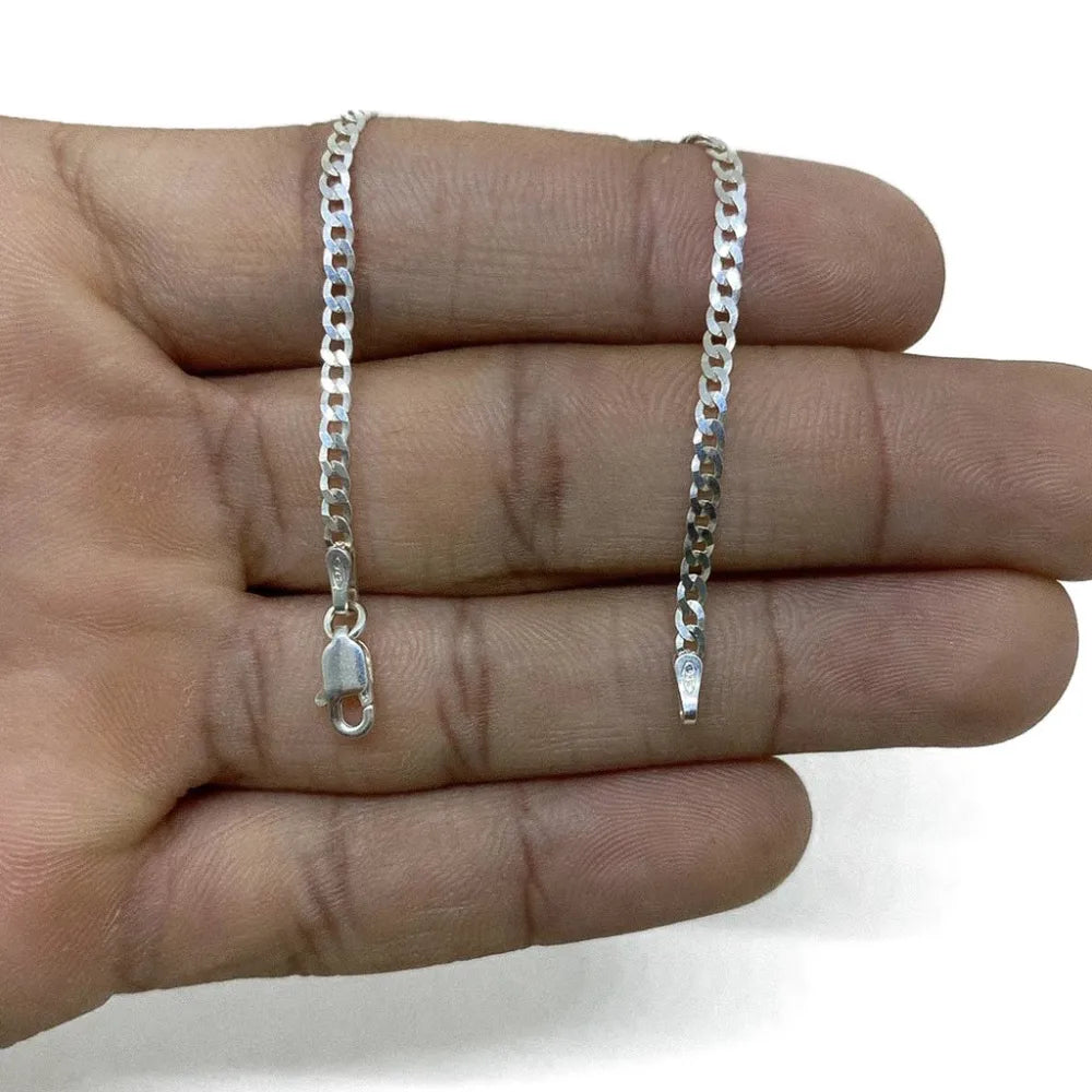 Pulseira Masculina de Prata 925 Grumet 2mm 21cm