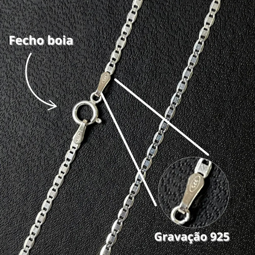 Pulseira Masculina de Prata 925 Piastrine 2mm 18,5cm