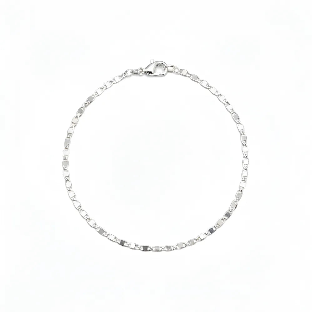 Pulseira Masculina de Prata 925 Piastrine 2mm 18,5cm