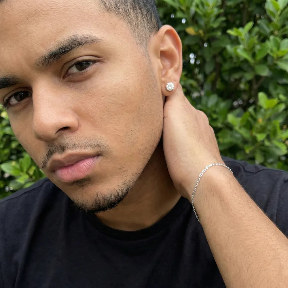 Pulseira Masculina de Prata 925 Piastrine 2mm 18,5cm